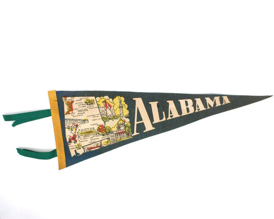Pennant, Alabama State Travel Souvenir Collectible, Vintage 17", SOLD