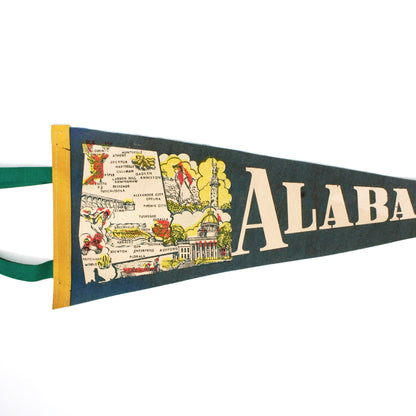 Pennant, Alabama State Travel Souvenir Collectible, Vintage 17", SOLD
