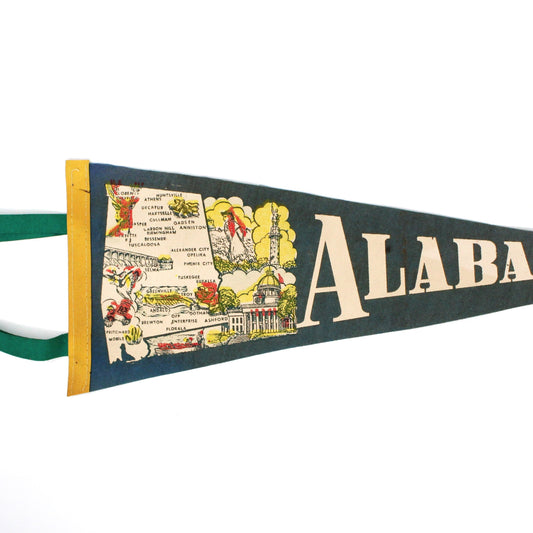 Pennant, Alabama State Travel Souvenir Collectible, Vintage 17", SOLD