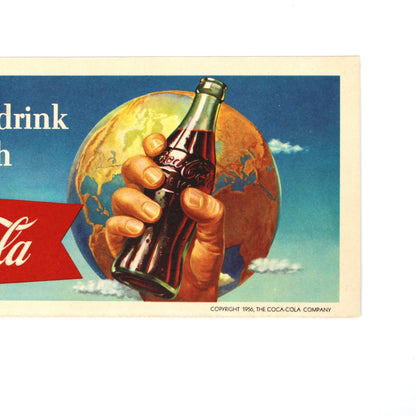 Ink Blotter, Coca-Cola "Friendliest Drink" Promotional Advertising, Original Lithograph, NOS, USA, 1956