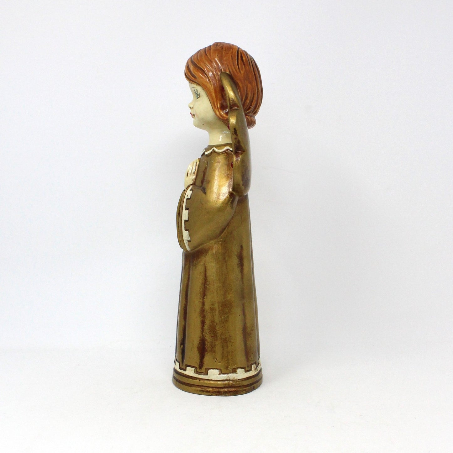 Figurine, Dickson, Choir Angels with Rhinestones, Papier Mache, Set of 2, Vintage Japan