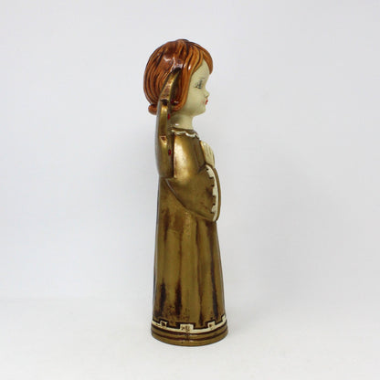 Figurine, Dickson, Choir Angels with Rhinestones, Papier Mache, Set of 2, Vintage Japan