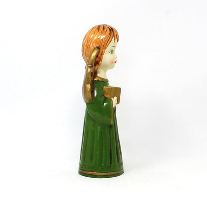 Figurine, Dickson, Choir Angels with Rhinestones, Papier Mache, Set of 2, Vintage Japan