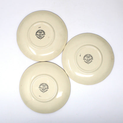 Teacup and Saucer, Franciscan, Apple, Set of 3, Branch Handle, Vintage USA 1953