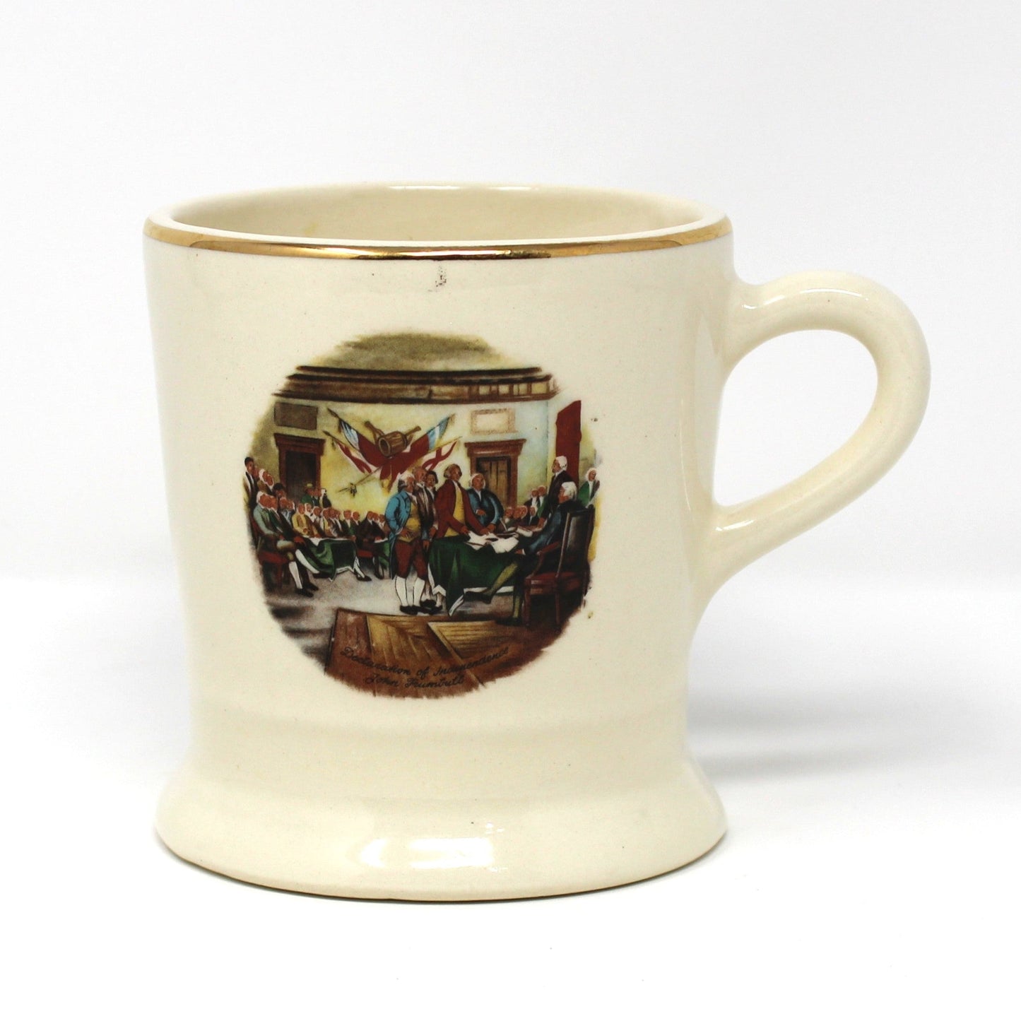 Shaving Mug, Declaration of Independence Signing, Porcelain, Vintage 1970s