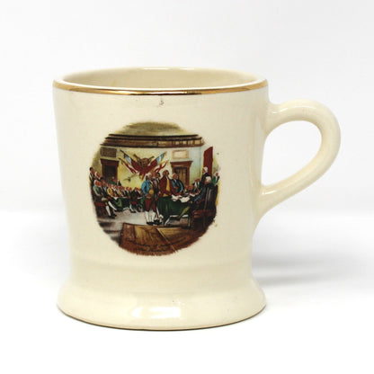 Shaving Mug, Declaration of Independence Signing, Porcelain, Vintage 1970s