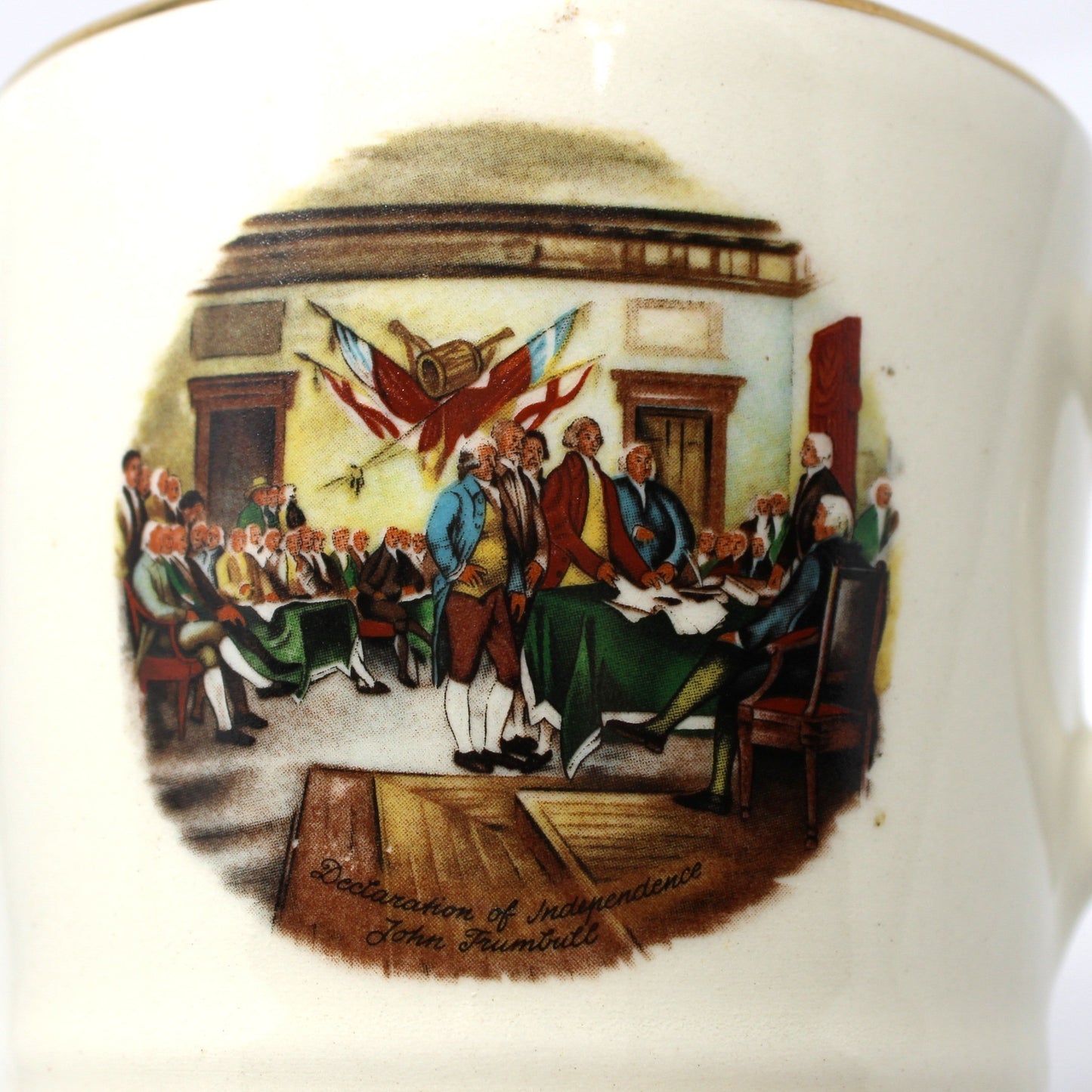 Shaving Mug, Declaration of Independence Signing, Porcelain, Vintage 1970s