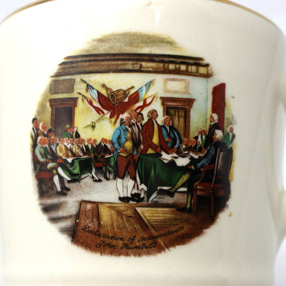 Shaving Mug, Declaration of Independence Signing, Porcelain, Vintage 1970s