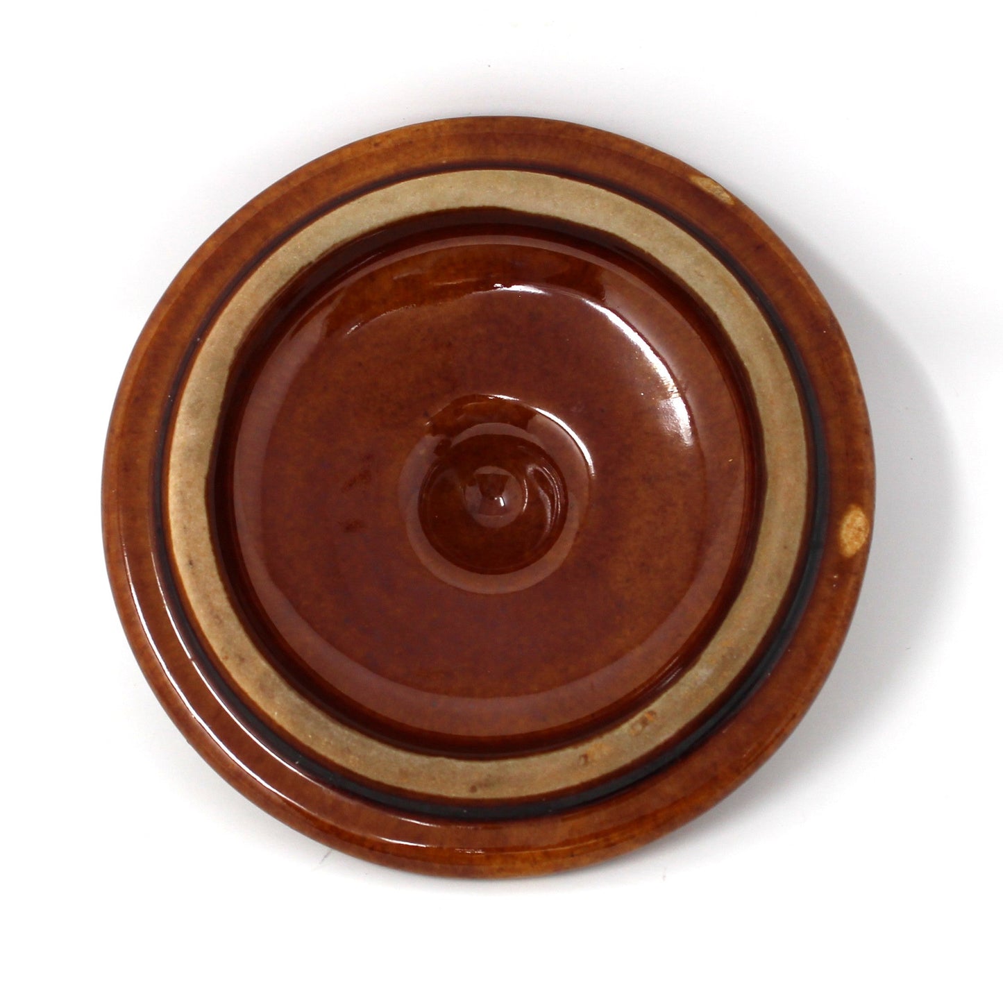 Sugar Bowl with Lid, Hull Pottery, Brown Drip Glaze, Mirror Brown, USA, Vintage, 1960s