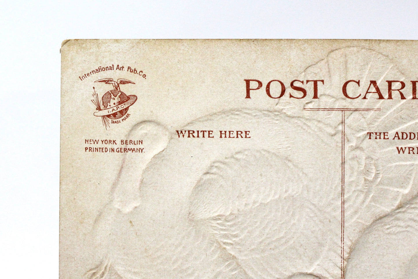 Postcards, Thanksgiving Card, Embossed Turkeys, Male & Female, Cordial Thanksgiving Greetings, Antique