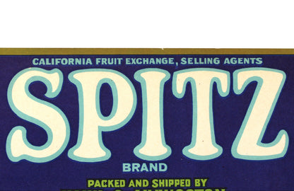 Crate Label: Spitz Brand Emperor Grapes, Pre-1936 Traung Label & Litho, Hahn & Livingston, CA