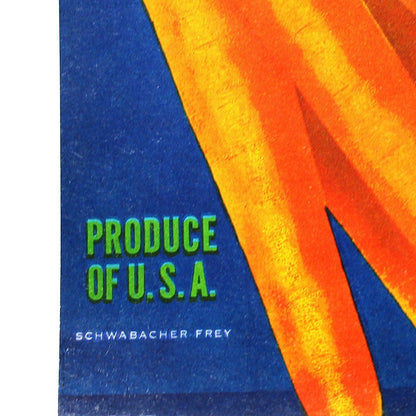 Crate Label: Doe Brand, Big League Carrots, Joe D. Maggio Inc., Holtville California, 1940s