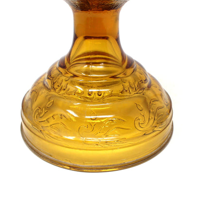 Oil Lamp, Bartlett Collins, Amber Glass Base, Eagle Burner, Vintage