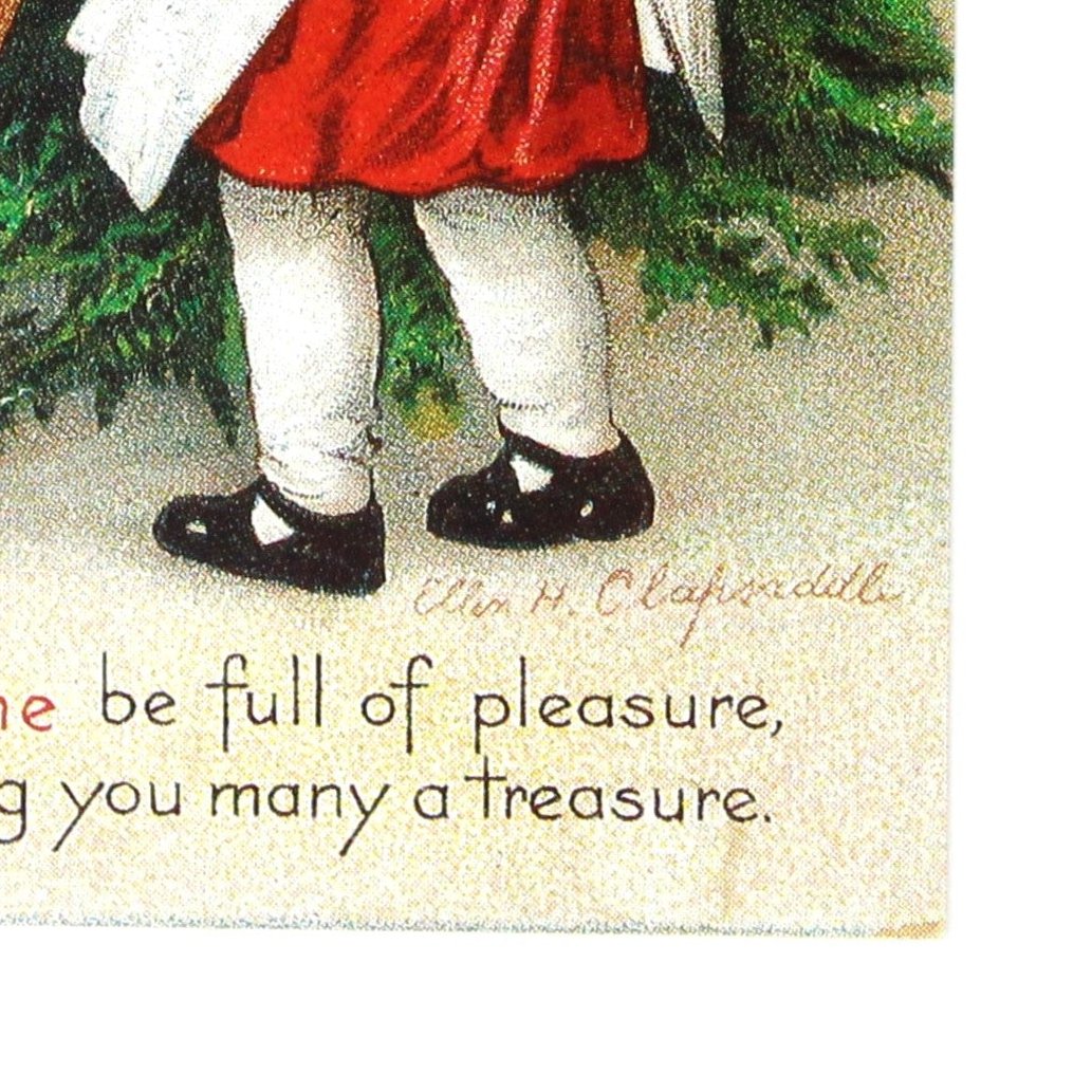 Postcards, Merry Christmas, Ellen Clapsaddle Signed, The Busy Painter, Victorian Children, Antique Reproduction