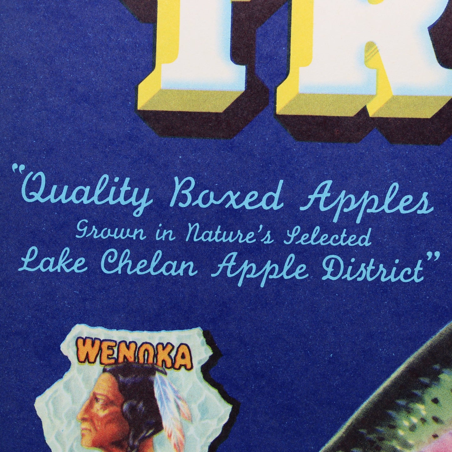 Crate Label: Trout Brand Apple, Leaping Rainbow Trout, Lake Chelan Fruit Growers, Washington, 1950s