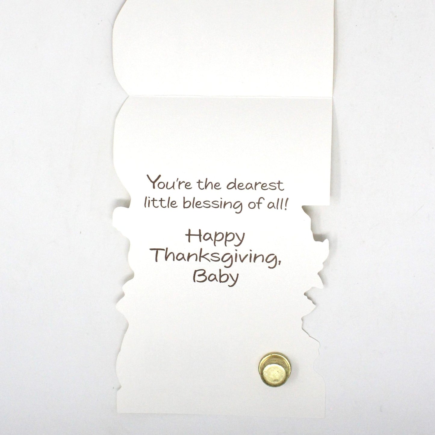 Greeting Card / Thanksgiving Card, Baby's First Thanksgiving, Bunny Rabbit with Fall Leaves, Carlton Cards