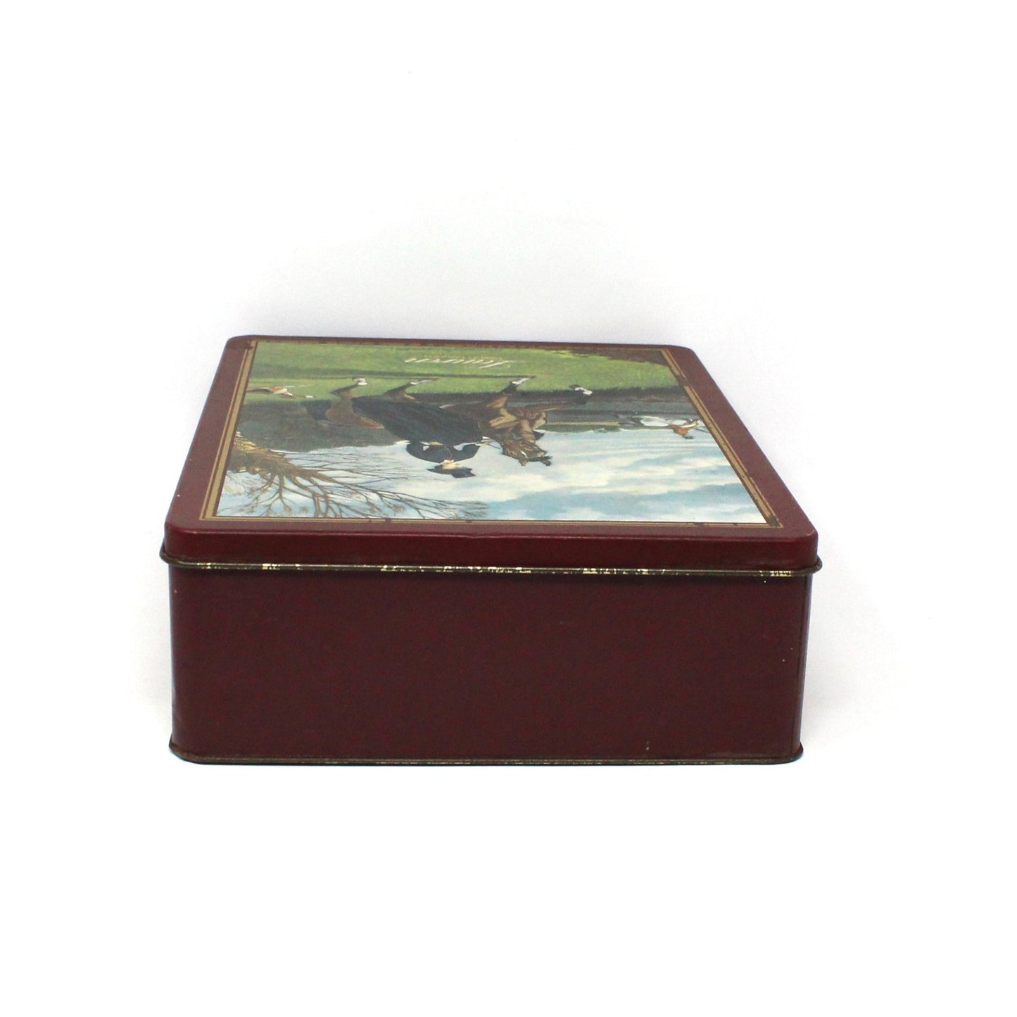 Gift Tin / Cookie Tin, Ralph Lauren, Equestrian Box, Victorian Woman Riding Horse, John Sturgess, Vintage