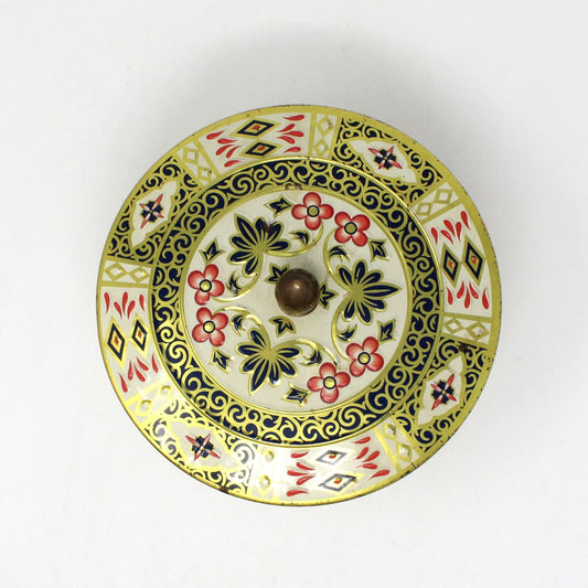 Gift Tin / Cookie Tin, Crown Derby, Imari Style Design, Chinoiserie Vintage, England