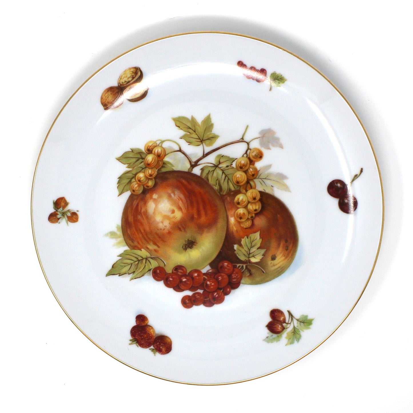 Vintage Seltmann Weiden salad plate,
Pattern: Fruit and Nut (SLT83). This plate has red apples and  grapes.