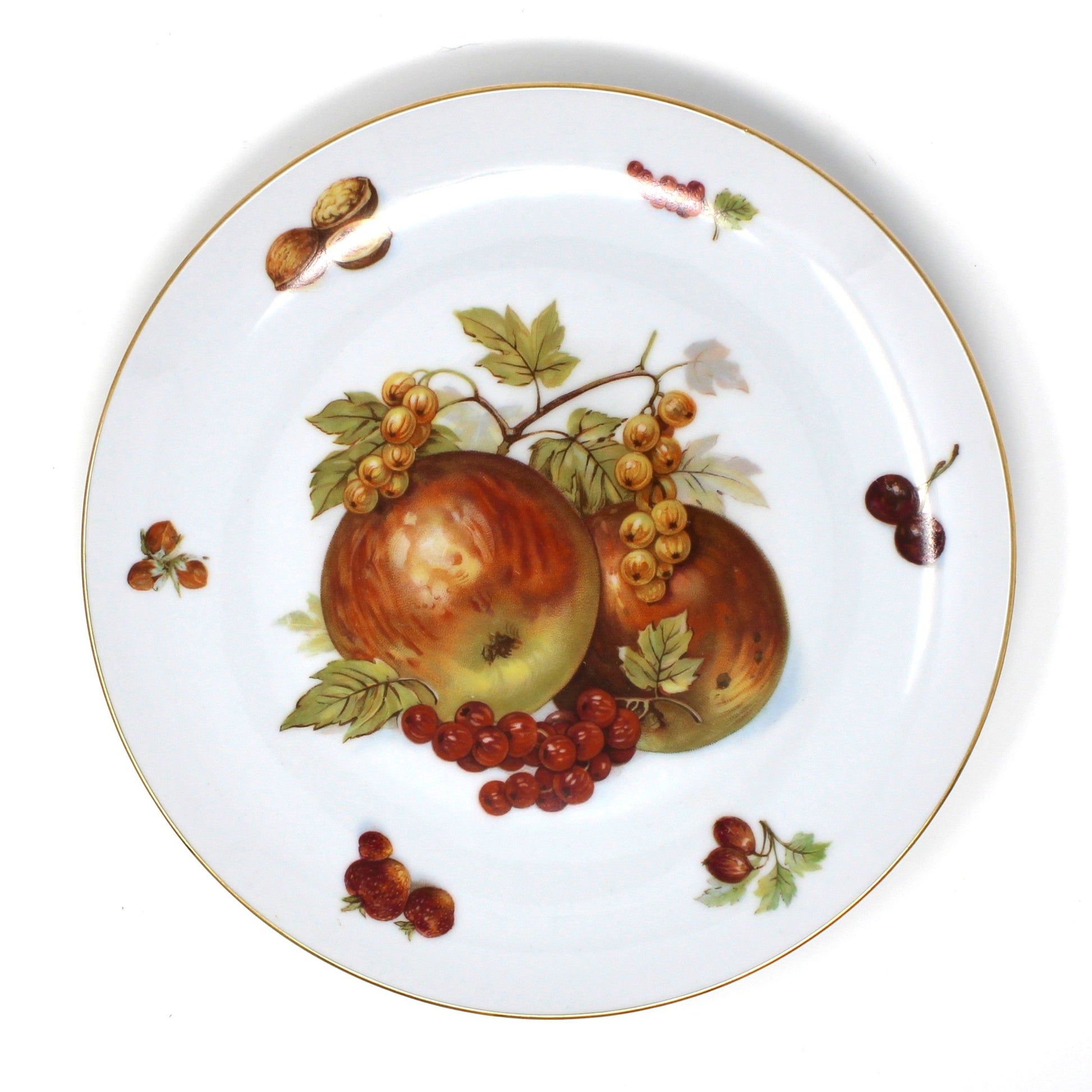Vintage Seltmann Weiden salad plate,
Pattern: Fruit and Nut (SLT83). This plate has red apples and  grapes.