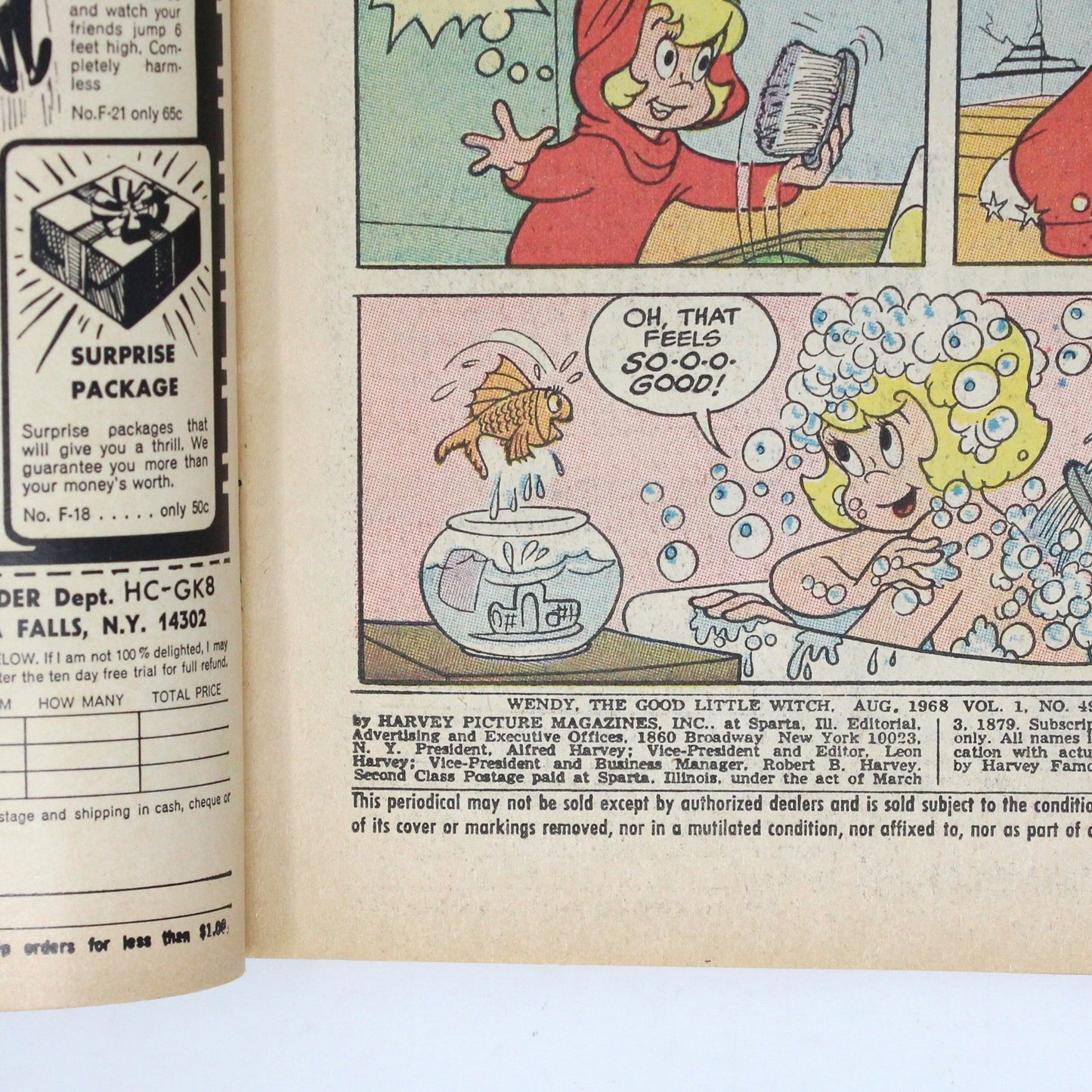 Comic Book, Harvey World, Wendy The Good Little Witch, #49, Vintage 1968