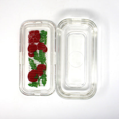 Hostess Caddy Set: McKee Glass, Wire Carrier with Fridgies, Condiment Jars & Spoons 7Pc, Vintage, 1940s