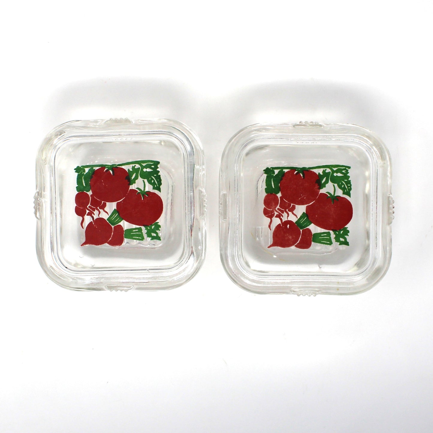Hostess Caddy Set: McKee Glass, Wire Carrier with Fridgies, Condiment Jars & Spoons 7Pc, Vintage, 1940s