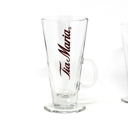 Glasses, Tia Maria Mugs, Tapered Glass Mugs, Set of 4, Vintage Barware