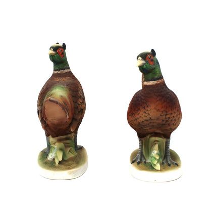 Vintage Lefton Figurines, Pheasant Pair, KW670, Hand Painted, Set of Two, Japan 1960s