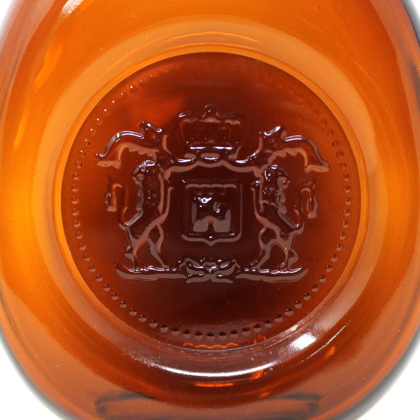 Collectible Bottle,  Liquor Bottle, Amber / Brown Glass, Lions Crest Seal, Italian Liquor Empty, Collectible