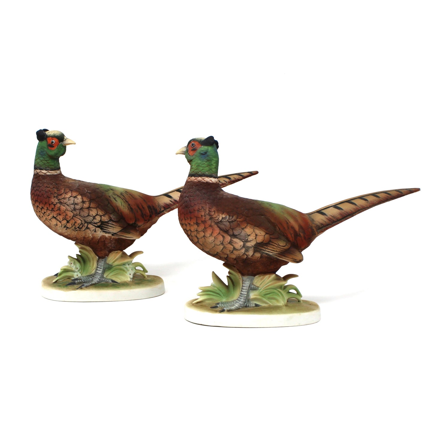 A set of two Vintage Lefton Figurines, shaped like Pheasants, model #KW670, Hand Painted, Japan