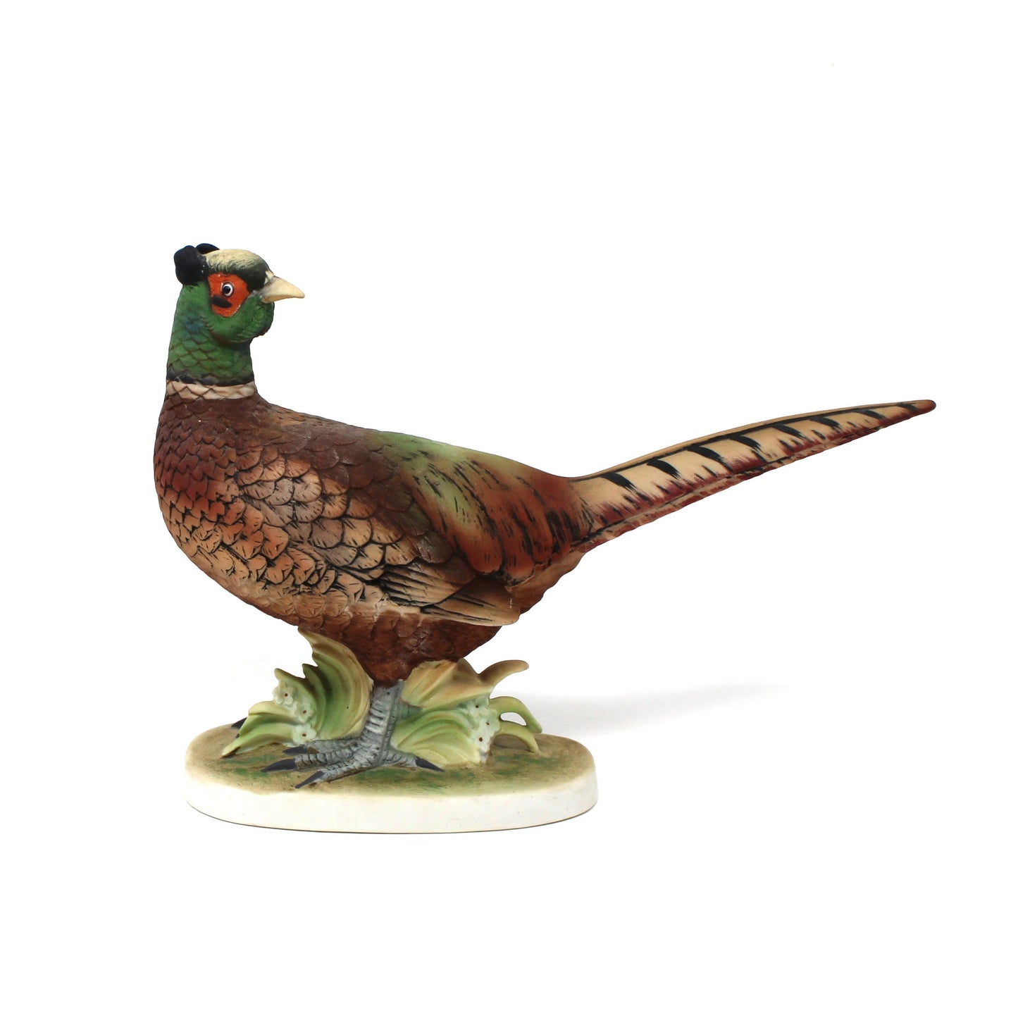 A vintage Lefton Pheasant figurine, part of a set of two, model #KW670, Hand Painted, Japan
