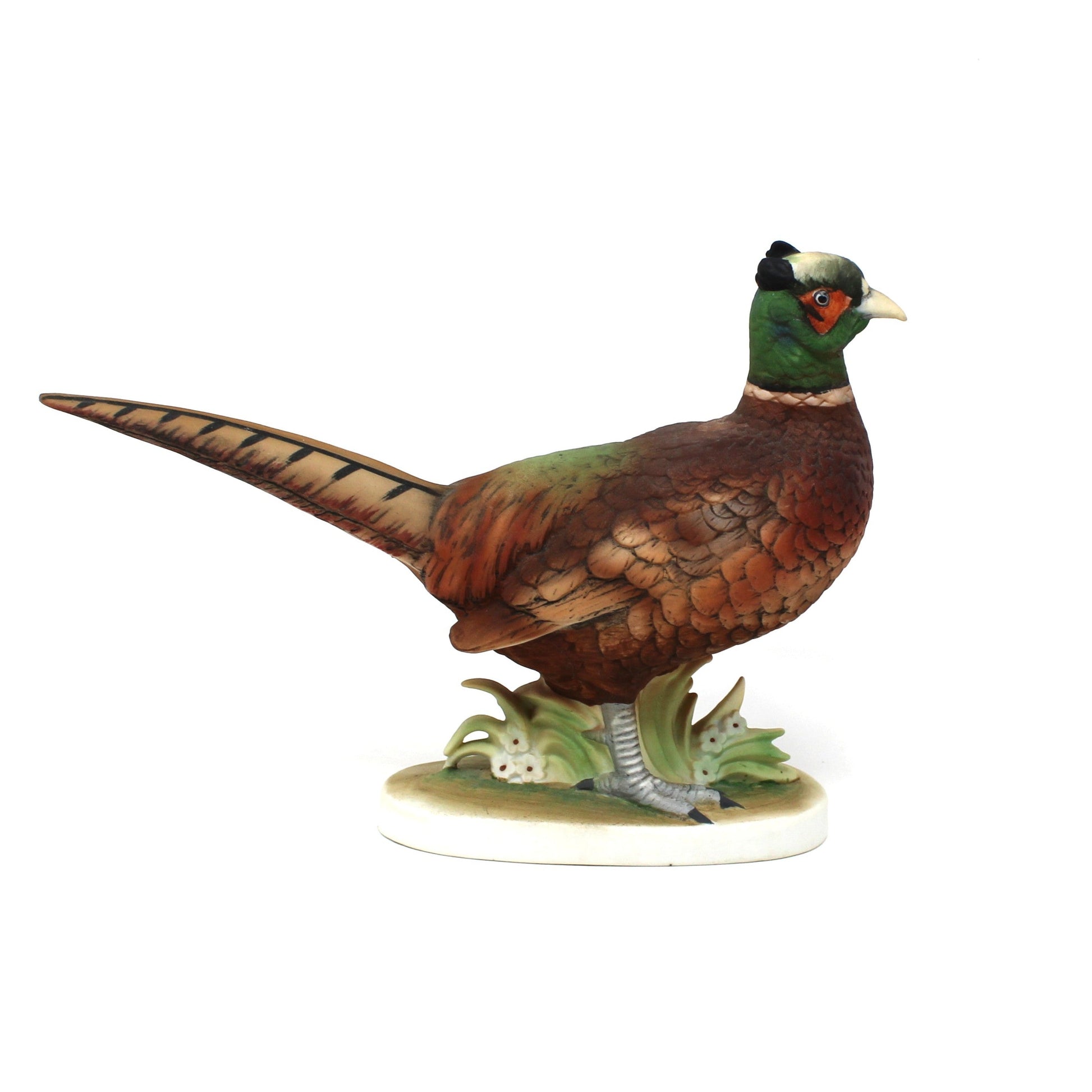 A vintage Lefton Pheasant figurine, part of a set of two, model #KW670, Hand Painted, Japan