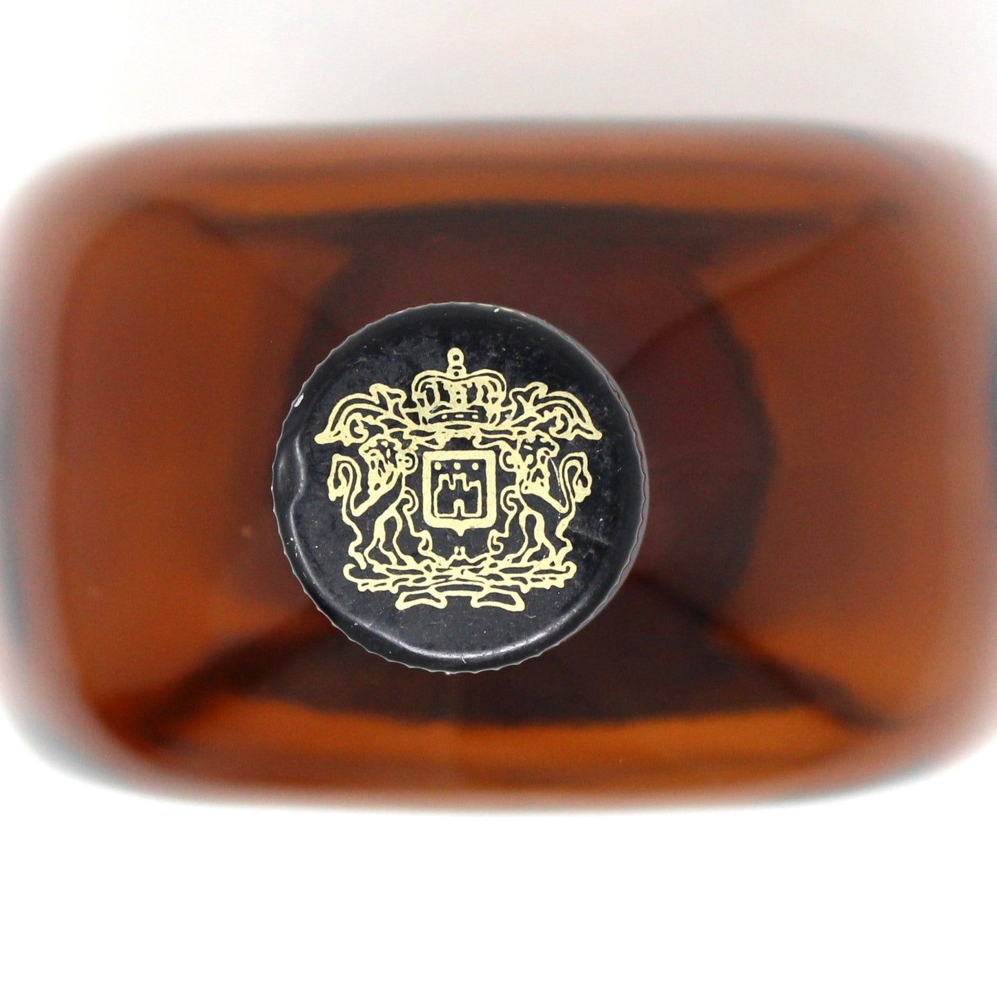 Collectible Bottle,  Liquor Bottle, Amber / Brown Glass, Lions Crest Seal, Italian Liquor Empty, Collectible
