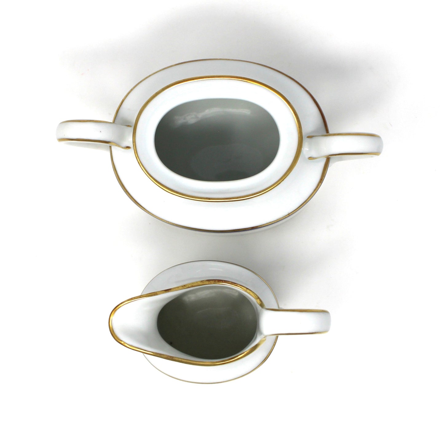 Creamer & Sugar with Lid: Richard Ginori, Regal Blue 22Kt Gold, Italy, Vintage 1982