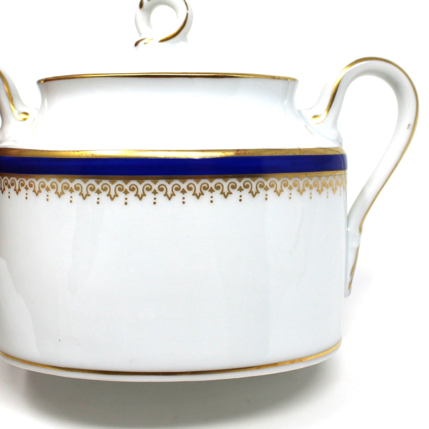 Creamer & Sugar with Lid: Richard Ginori, Regal Blue 22Kt Gold, Italy, Vintage 1982