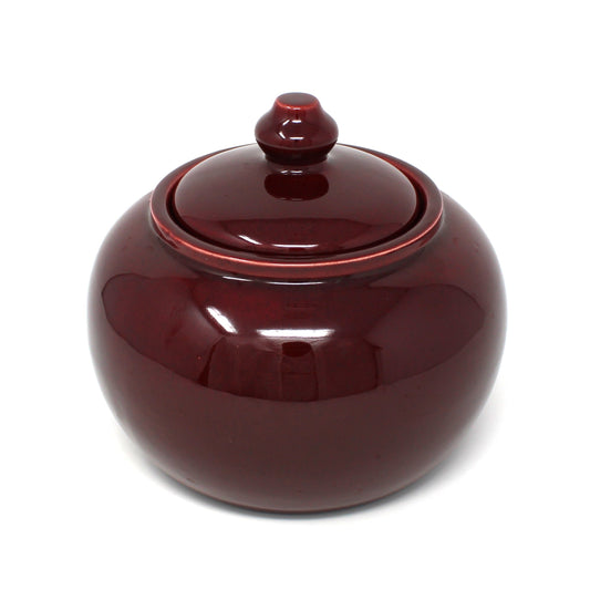 Ginger Jar: Royal Haeger, Lidded, Rich Burgundy Glaze, Vintage USA 1970s