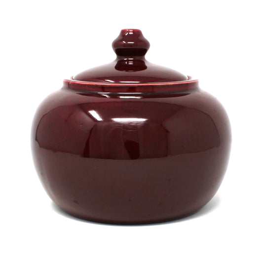 Ginger Jar: Royal Haeger, Lidded, Rich Burgundy Glaze, Vintage USA 1970s