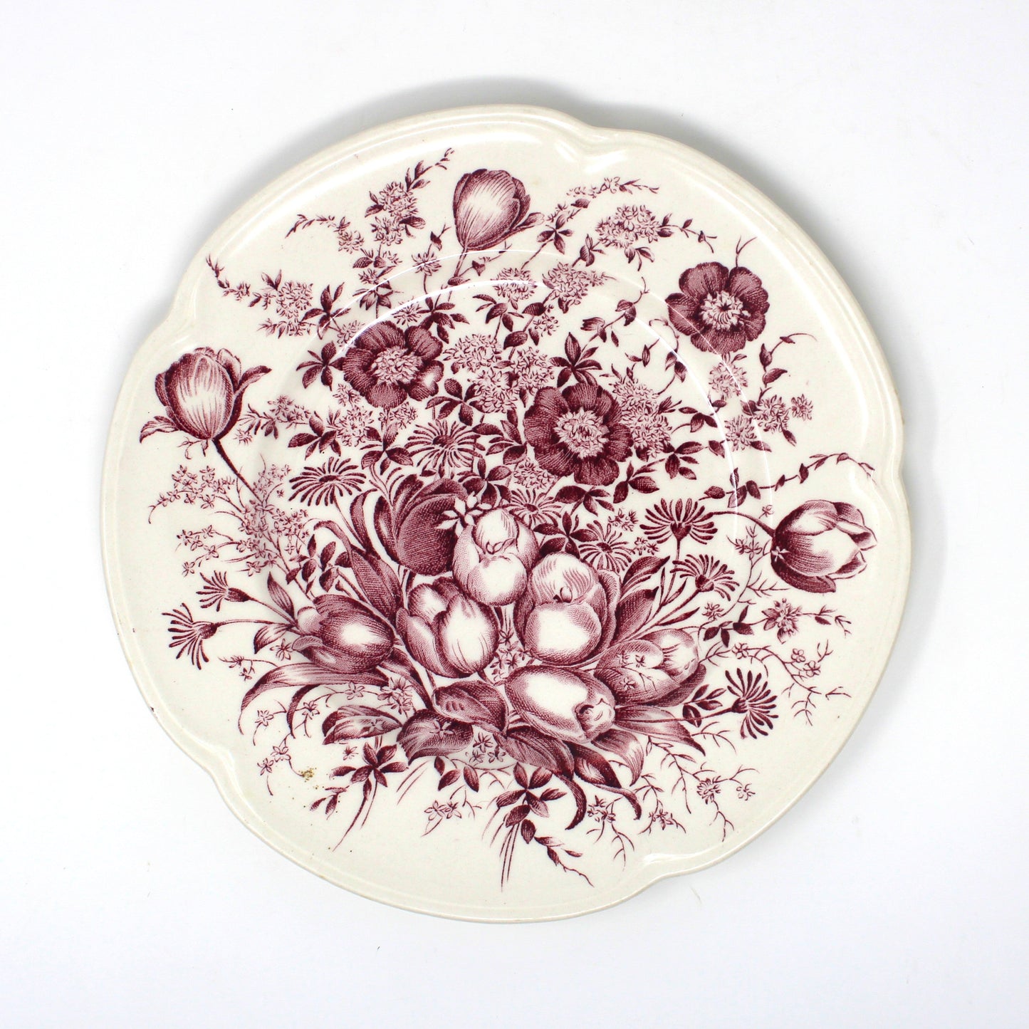 vintage Dessert / Salad Plates by Johnson Bros.  Dover - Mulberry Floral Pattern, English Earthenware