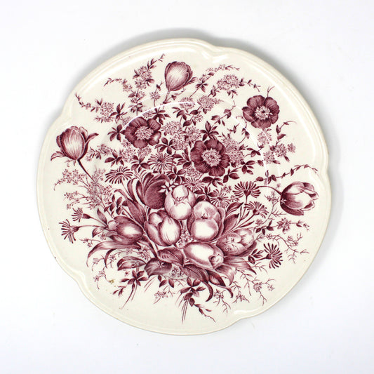 vintage Dessert / Salad Plates by Johnson Bros.  Dover - Mulberry Floral Pattern, English Earthenware