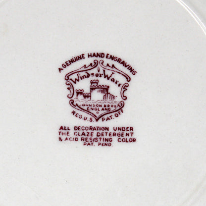 Dessert / Salad Plates: Johnson Bros, Dover - Mulberry, Floral Set of 10, England, Vintage 1960
