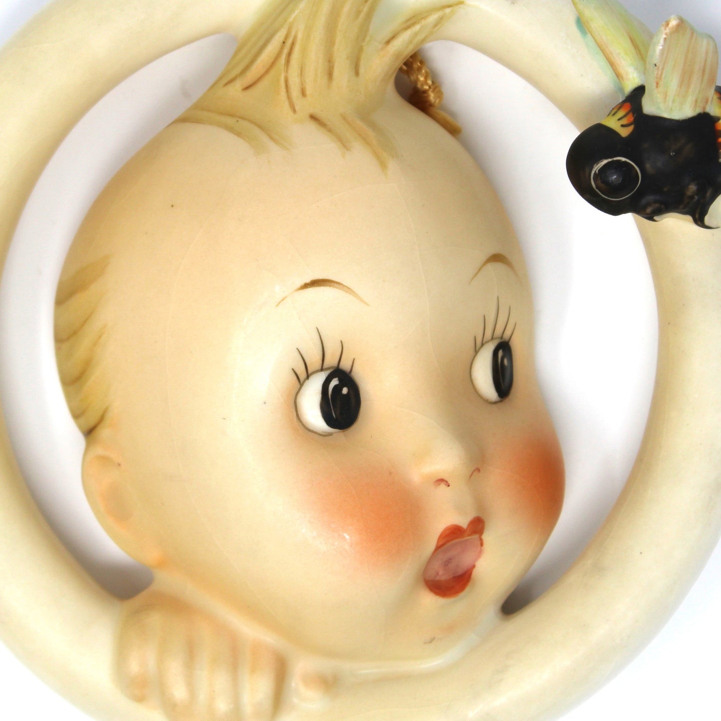 Wall Plaque: Goebel M.I. Hummel, Ba-Bee Ring Boy (30/0A), TMK-3 Stylized Bee, West Germany, Vintage 1957