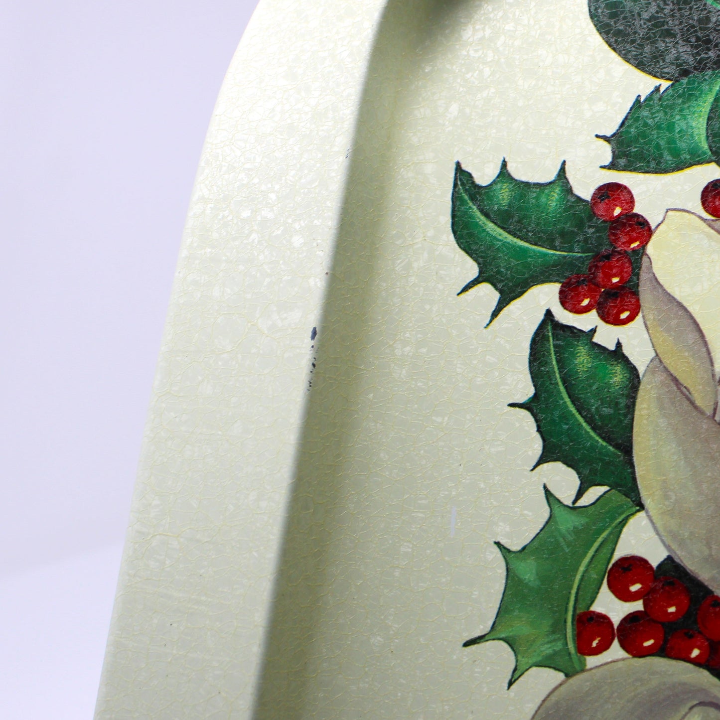 Tray: Potpourri Designs, Christmas Magnolia and Holly, Metal, Rectangular, Vintage China, 1995