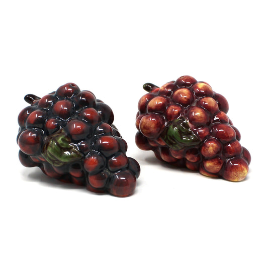 Vintage Salt and Pepper Shakers shaped like Grape Clusters Ceramic Vineyard Décor