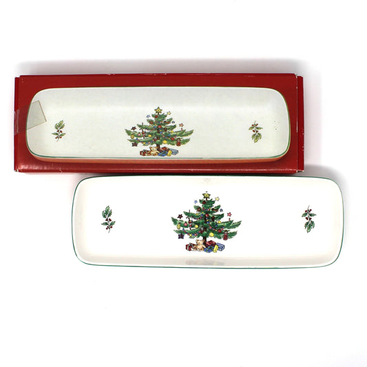 Mint / Candy Tray from NIKKO Happy Holidays collection, Ironstone, In Original Box, Vintage Japan 1980s
