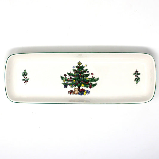 Vintage Mint / Candy Tray from NIKKO Happy Holidays, Ironstone, In Original Box, Japan 1980s
