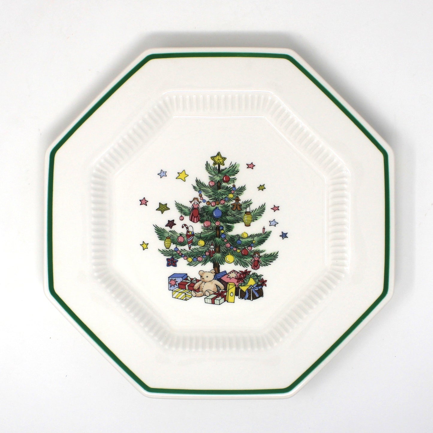 Dessert / Salad Plates: NIKKO Christmastime, Set of Four in Box, Ironstone, Vintage Japan 1990s