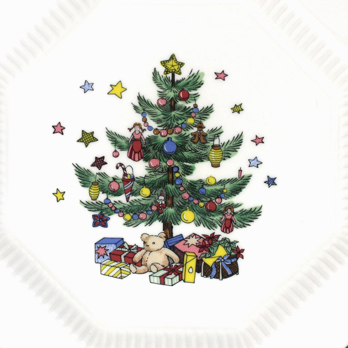 Dessert / Salad Plates: NIKKO Christmastime, Set of Four in Box, Ironstone, Vintage Japan 1990s