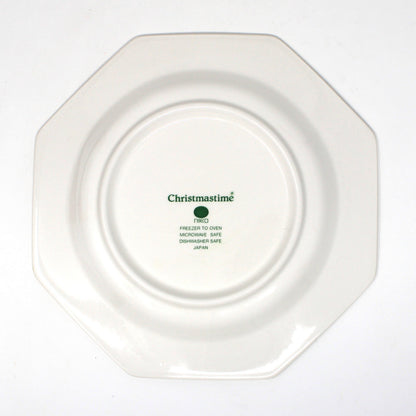 Dessert / Salad Plates: NIKKO Christmastime, Set of Four in Box, Ironstone, Vintage Japan 1990s