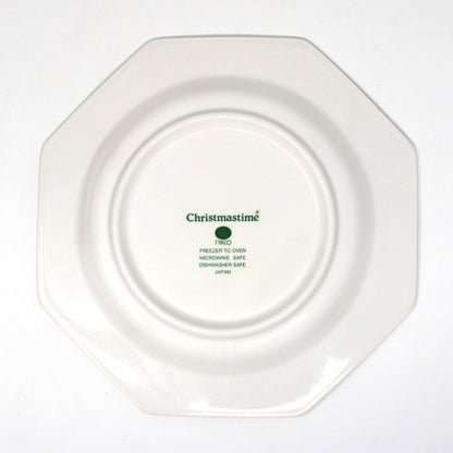 Dessert / Salad Plates: NIKKO Christmastime, Set of Four in Box, Ironstone, Vintage Japan 1990s